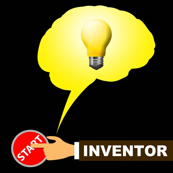 Erfinder Licht bedeutet innovativ und innovativ 3D-Illustration — Stockfoto