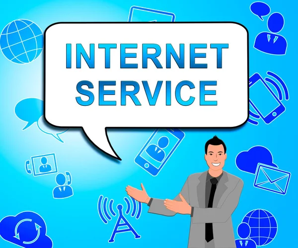 Internet Service Showing Broadband Provision 3d Illustration — Stock Photo, Image
