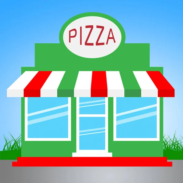 Pizza Shop Significado Pizzaria Restaurante Ilustração 3d — Fotografia de Stock