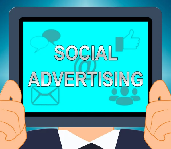 Social Advertising Means Online Marketing 3d Illustration — Stock Photo, Image