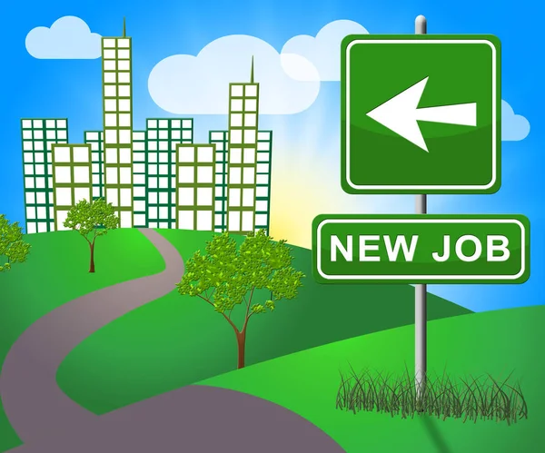 New Job Sign Shows Employment 3d Illustration — Stock Photo, Image