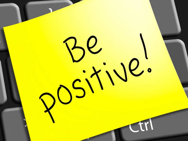 Worden positieve vertegenwoordigt Optimist mentaliteit 3d illustratie — Stockfoto