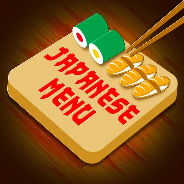Japoński Menu znaczenie Japonii kuchni 3d ilustracja — Zdjęcie stockowe