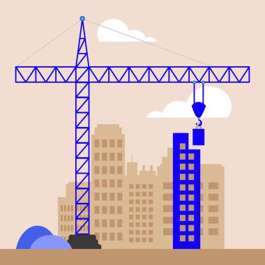 Apartman inşaat gösteren kınamak 3d çizim