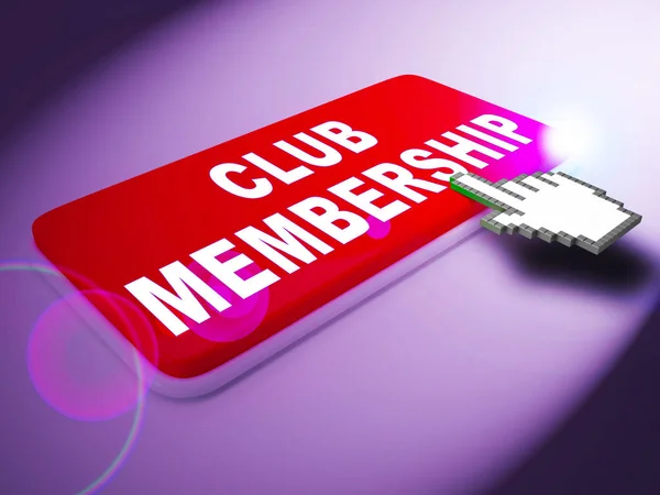 Членство в клубе означает вступление в ассоциацию 3D рендеринг — стоковое фото