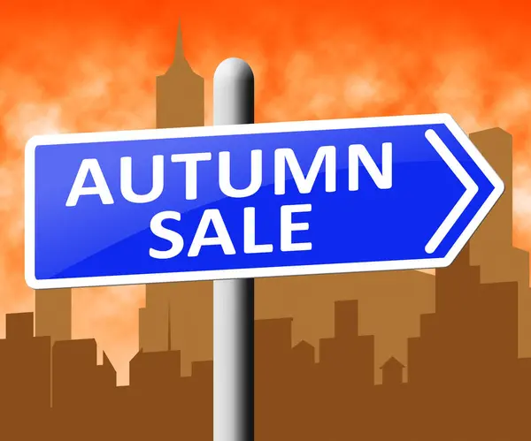 Autumn Sale Representing Commerce Sales 3d Illustration — Stock Photo, Image