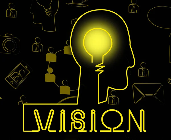 Vision Brain mutatja a vállalati tervezés és a célkitűzések — Stock Fotó