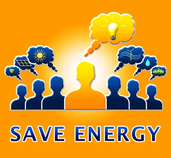 Save Energy Bulb Showing Reduce Electric 3d Illustration — Stock Photo, Image