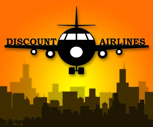 Discount Airlines significa Offerte Speciali Voli 3d Illustrazione — Foto Stock