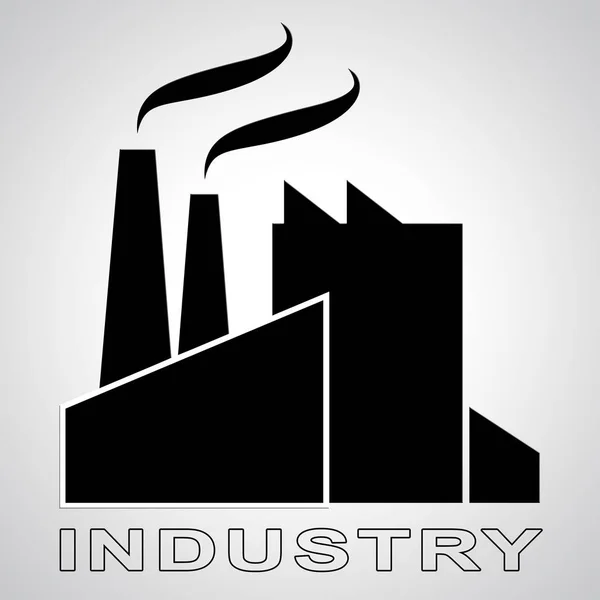 Przemysł produkcji przemysłowej oznacza 3d ilustracji — Zdjęcie stockowe