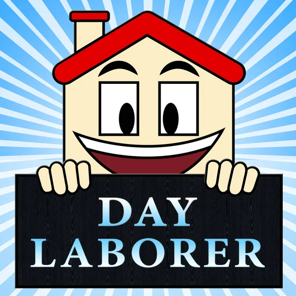 Day Laborer muestra el trabajo de construcción Ilustración 3d —  Fotos de Stock