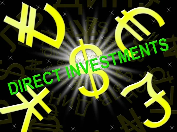Investimentos diretos significam ações e ações ilustração 3d — Fotografia de Stock