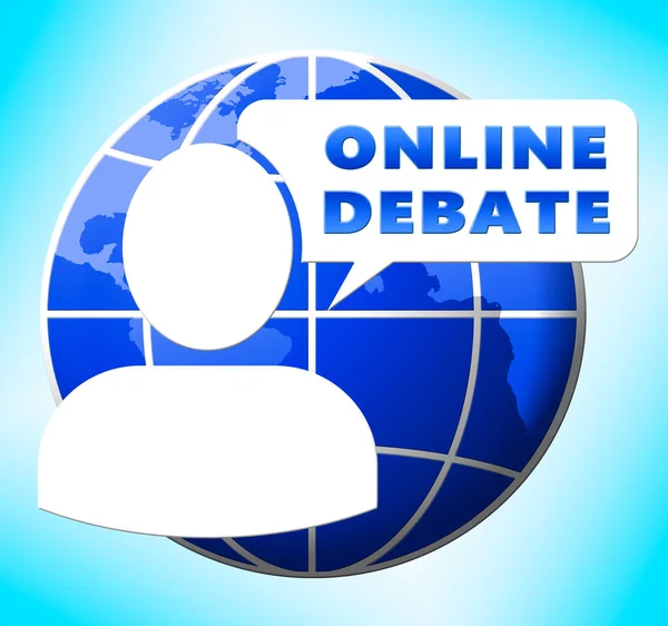 Online debat weergegeven: Internet dialoogvenster 3d illustratie — Stockfoto