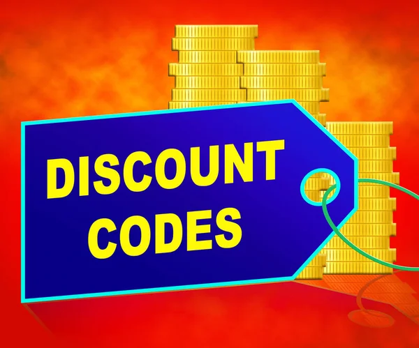 Discount Codes Means Saving Money 3d Illustration — Stock Photo, Image