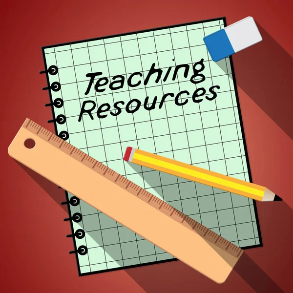 Teaching Resources Represents Classroom Materials 3d Illustratio — Stock Photo, Image