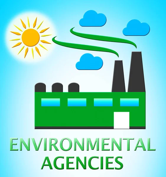 Agencji środowiska fabryki Wyświetlono 3d charakter ilustracja — Zdjęcie stockowe