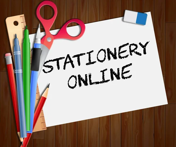 Stationery Online Paper Shows Web Supplies 3d Illustration — Stock Photo, Image