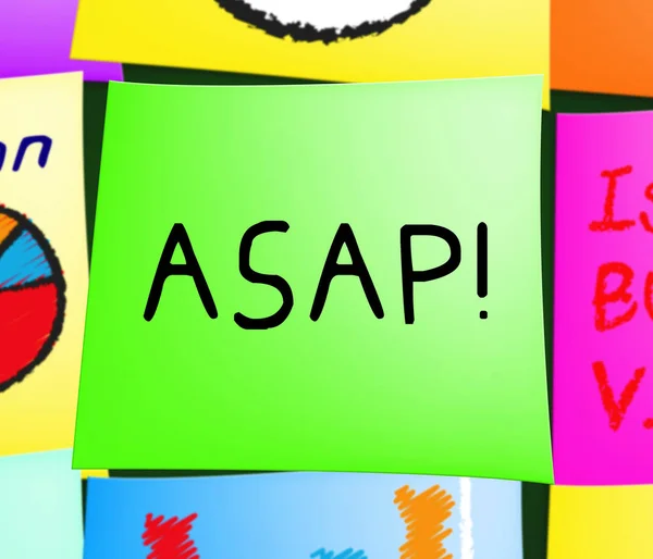 Všimněte si ASAP, představující rychle 3d ilustrace — Stock fotografie