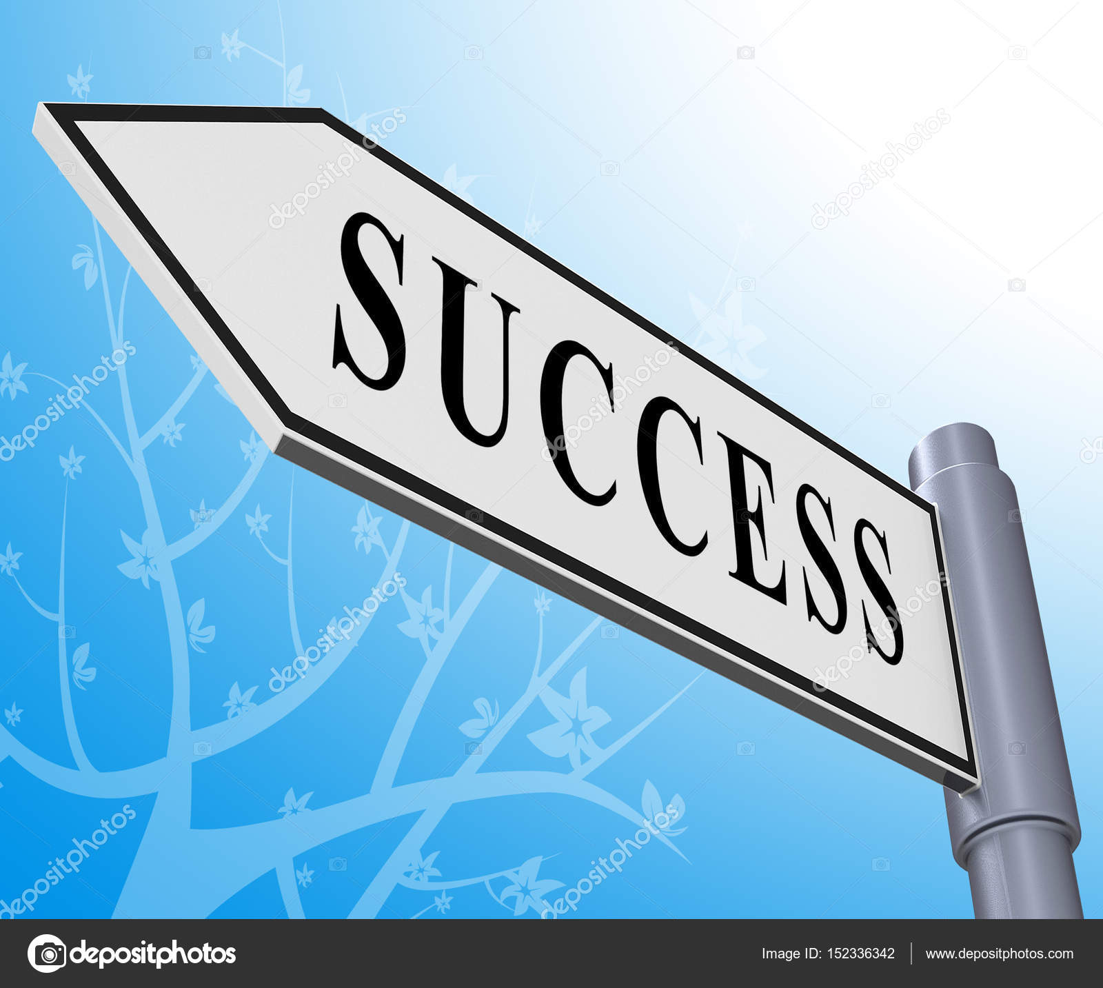 Success Sign Meaning Triumphant Victory 3d Illustration — Stock Photo 