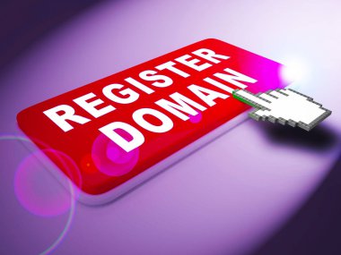 Register Domain Indicates Sign Up 3d Rendering clipart