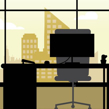 Ofis iç anlamına gelir gökdelen Cityscape 3d çizim