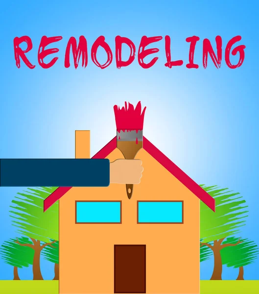 Σπίτι αναδιαμορφώνοντας το σπίτι έννοια Remodeler 3d απεικόνιση — Φωτογραφία Αρχείου