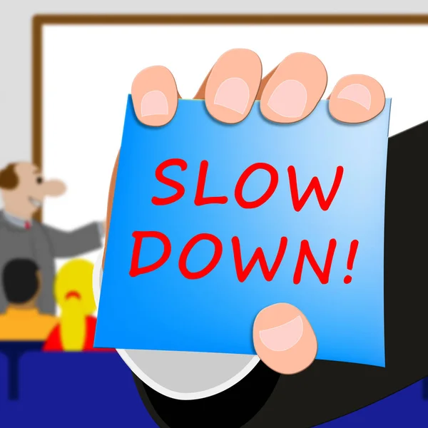 Slow Down Message Means Slower 3d Illustration — Stock Photo, Image