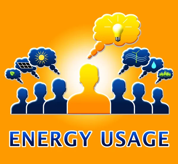 Využití energie ukazuje elektrické energie 3d obrázek — Stock fotografie