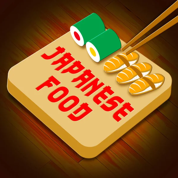 Comida japonesa significa Japón Cocina Ilustración 3d —  Fotos de Stock