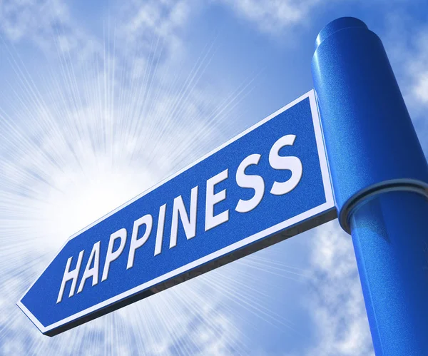 幸福标志代表幸福快乐 3d 图 — 图库照片
