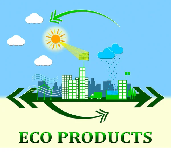 Eco produtos significando bens verdes 3d ilustração — Fotografia de Stock