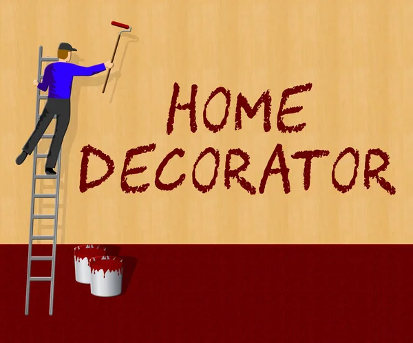 Home Decorator zeigt Haus Malerei 3D-Illustration — Stockfoto