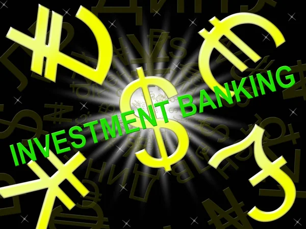 Investiční bankovnictví znamená banka investice 3d obrázek — Stock fotografie