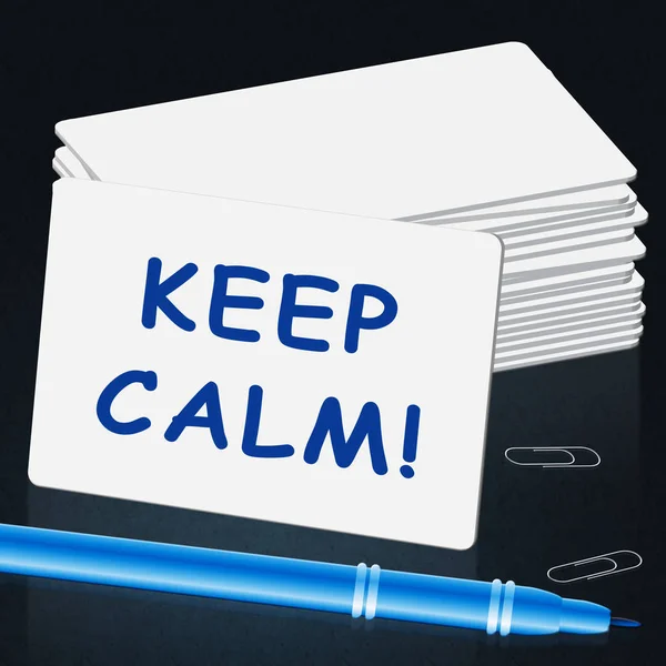 Keep Calm Card Shows Relaxing 3d Illustration — Stock Photo, Image