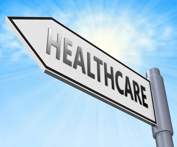 医疗保健标志代表医疗福祉 3d 图 — 图库照片