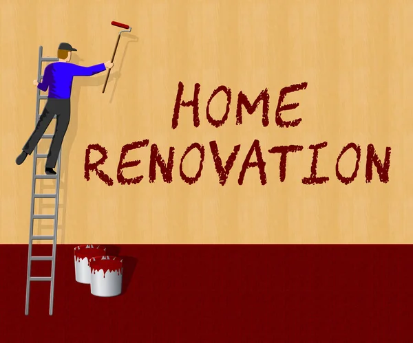 Home Renovation Indicating House Improvement 3d Illustration — Stock Photo, Image