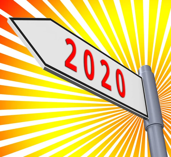 Dois Thosand Vinte Significado 2020 Ilustração 3d — Fotografia de Stock