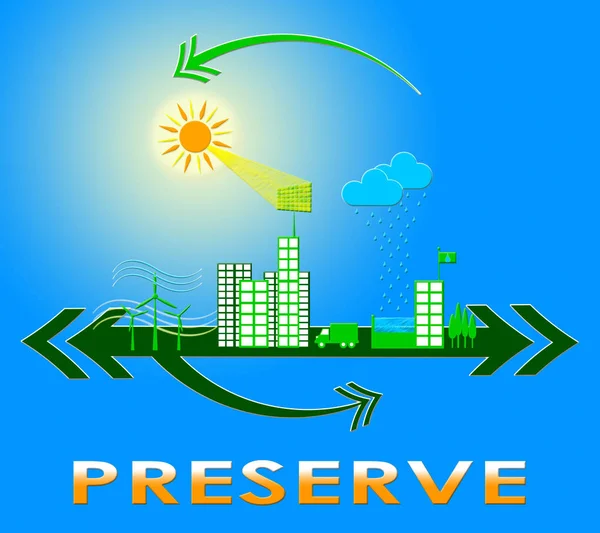 Preserve stad toont natuurlijke conservering 3d illustratie — Stockfoto