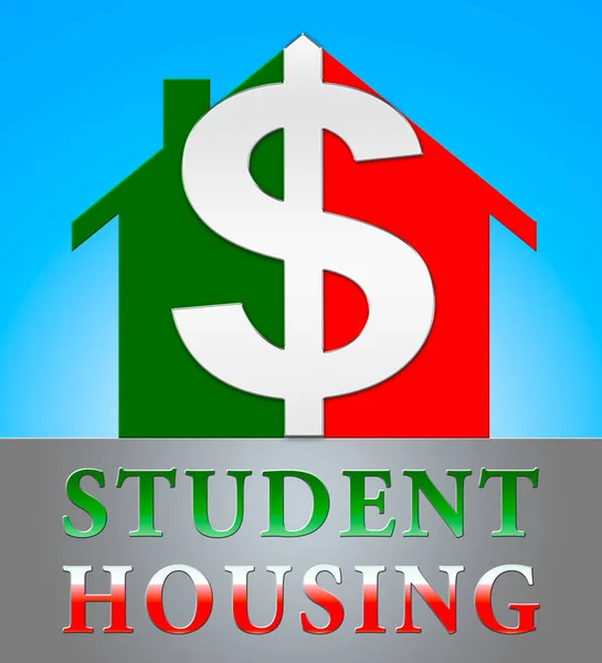 Student Housing Showing University House 3d Illustration — Stock Photo, Image