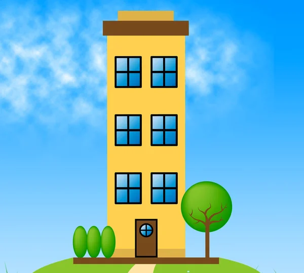 Apartment Building Meaning Condo Property 3d Illustration — Stock Photo, Image