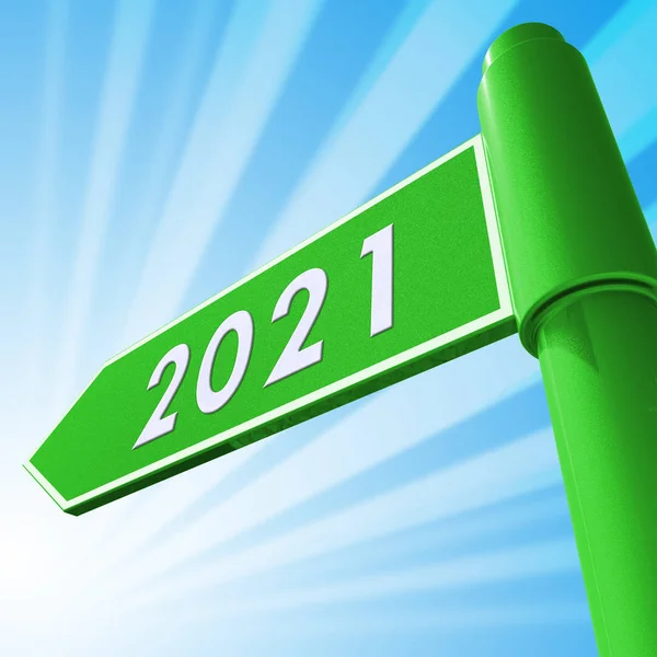 Twee duizend eenentwintig betekent 2021 3d illustratie — Stockfoto