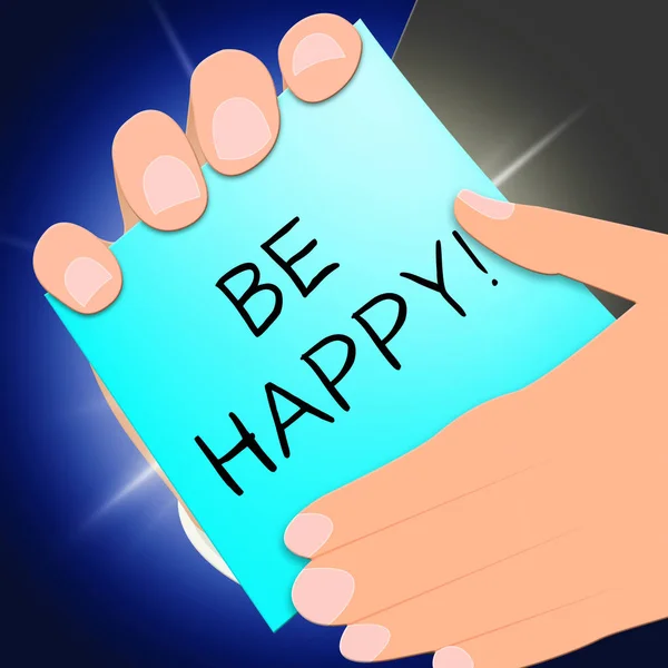 Be Happy Showing Joyful Fun 3d Illustration — Stock Photo, Image