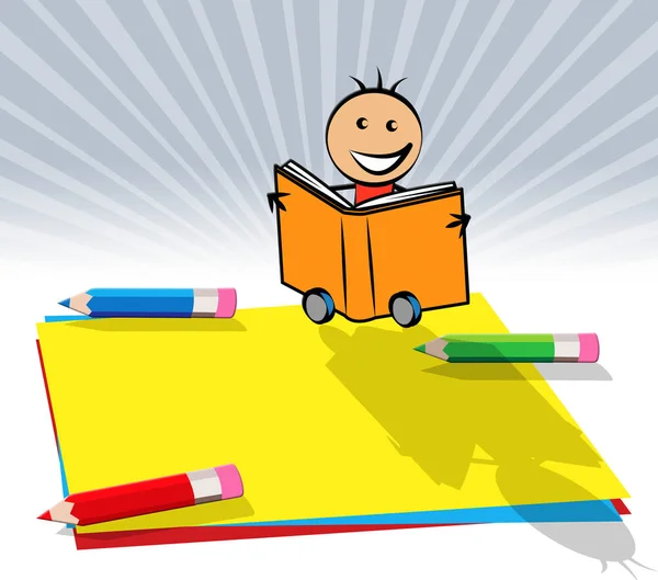 Yellow Blank Note Kid Displays Empty 3d Illustration — Stock Photo, Image