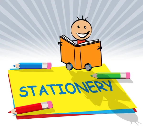 Stationery Supplies Displays School Materials 3d Illustration — Stock Photo, Image