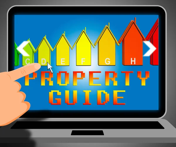 Property Guide που εκπροσωπούν το Real Estate 3d απεικόνιση — Φωτογραφία Αρχείου