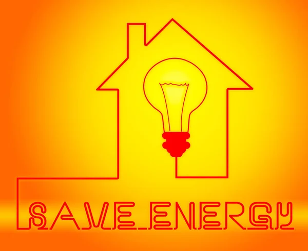 Save Energy Bulb Showing Reduce Electric 3d Illustration — Stock Photo, Image