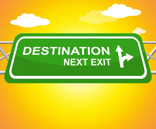 Destination Sign Showing City Route 3d Illustration — Stock Photo, Image