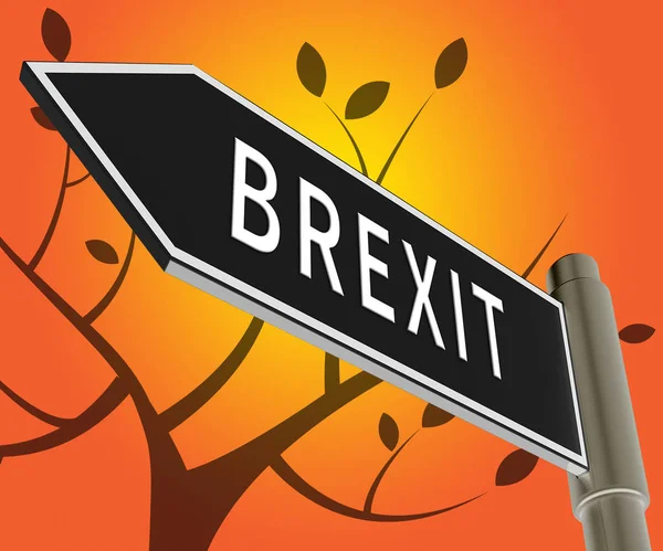 Brexit signe indique la Grande-Bretagne restent congé 3d Illustration — Photo
