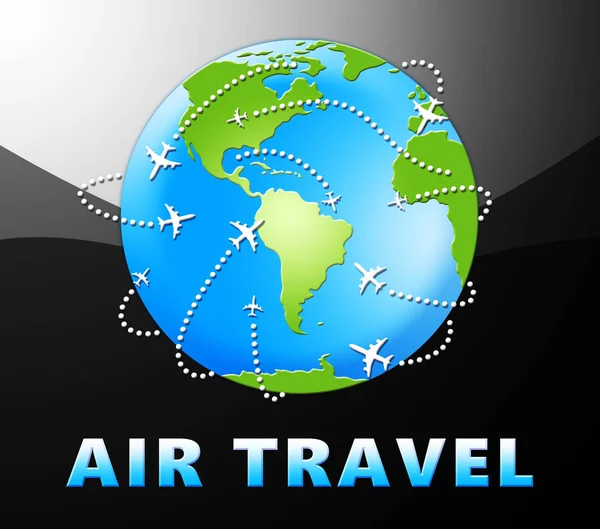 Air Travel oznacza płaszczyznę 3d ilustracja wiadomości — Zdjęcie stockowe