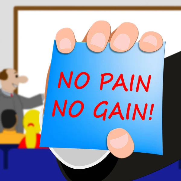 No Pain Gain represents Success 3d Illustration — стоковое фото